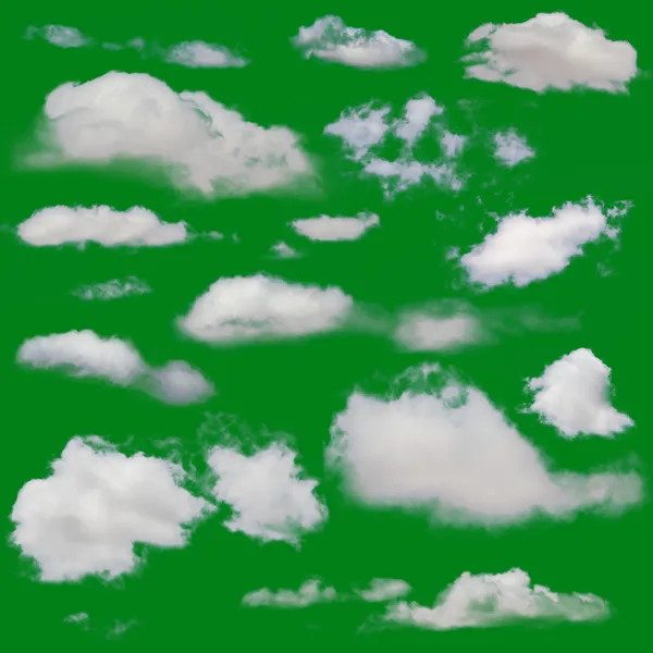 Witte wolken geïsoleerd — Stockfoto