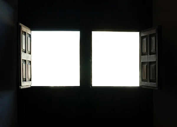 Okno widok białego na białym tle. — Zdjęcie stockowe