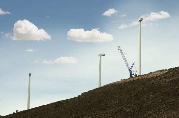 Installasjon av vindturbiner – stockfoto