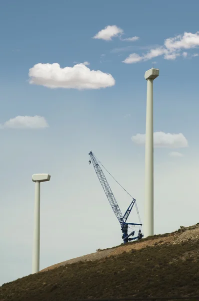 Errichtung von Windkraftanlagen — Stockfoto