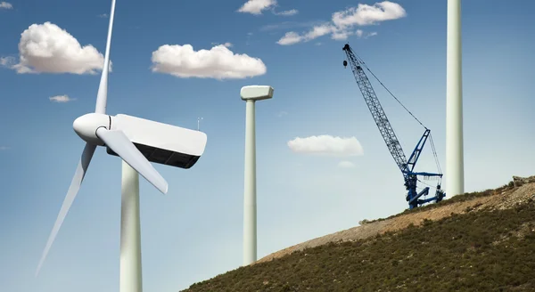 Installazione di turbine eoliche — Foto Stock