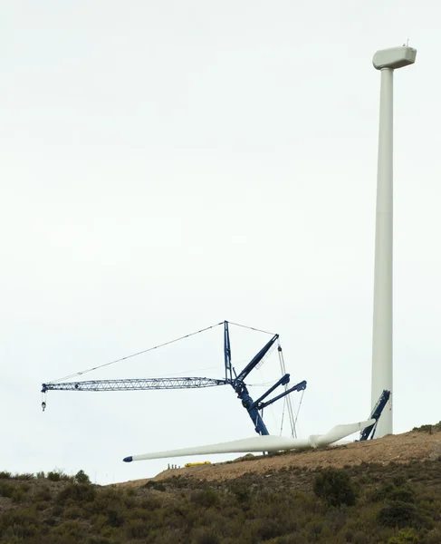 Errichtung von Windkraftanlagen — Stockfoto