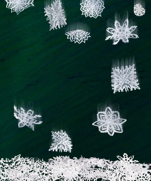 Origami falling snowflakes — Stock Photo, Image