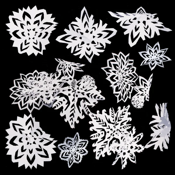 Set of isolated snowflakes — Stock Photo, Image