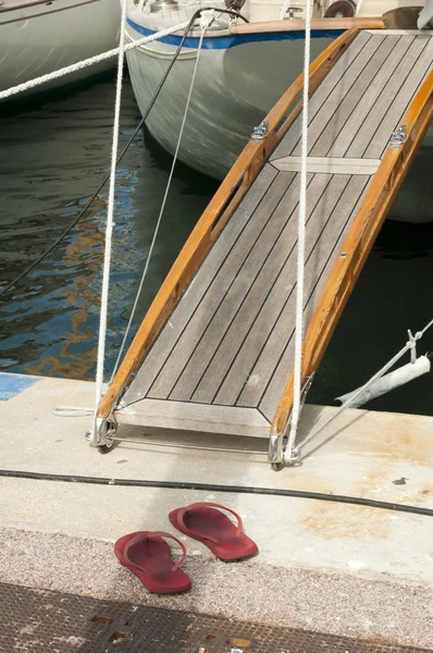 Yacht boarding ladder — Stock Photo, Image