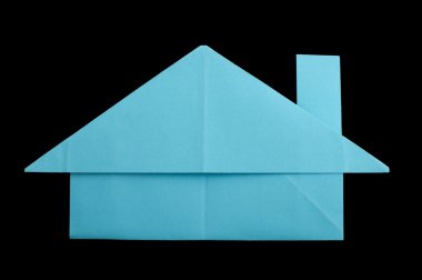 Evi kağıt katlanmış origami tarzı yaptı