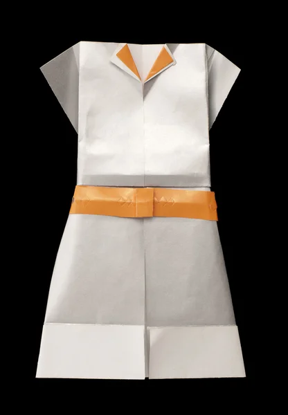 Vestido branco feito de papel — Fotografia de Stock