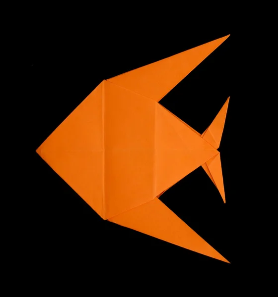 Orange fish folded origami — Stock Photo, Image