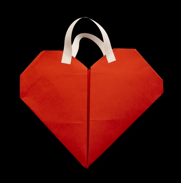 Rood hart boodschappentas. — Stockfoto