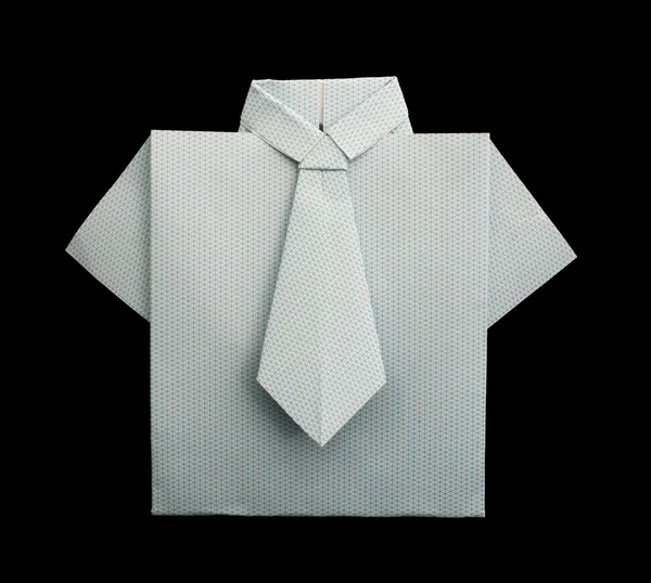 Elszigetelt papír fehér kockás ing. — Stock Fotó