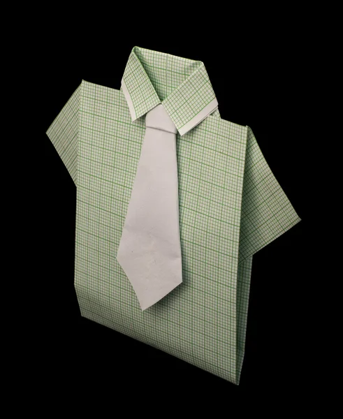 Camicia a quadri verde carta isolata . — Foto Stock