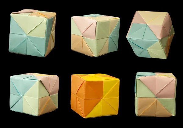 Papper kuber vikta origami stil. — Stockfoto
