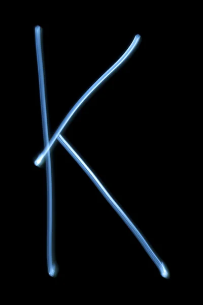 Litera k z neon light. — Zdjęcie stockowe