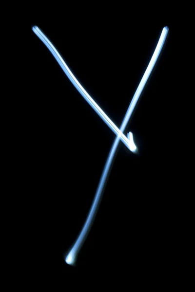Neon ışık harf y. — Stok fotoğraf