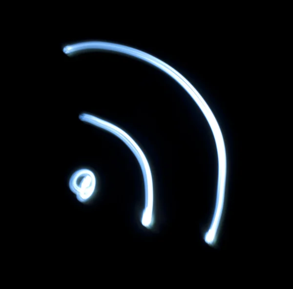 Símbolo sem fios de luz de néon . — Fotografia de Stock