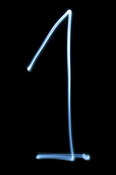 Number one digit from neon light — Stock Photo, Image