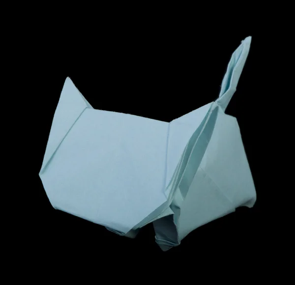 Blue cat origami — Stockfoto