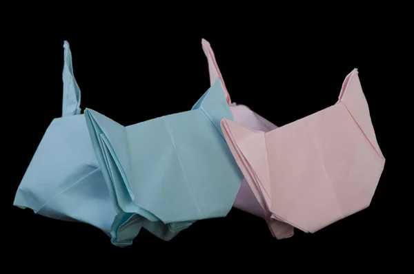 Two cats origami — Stock Photo, Image