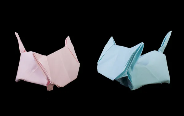 Dwa koty origami — Zdjęcie stockowe