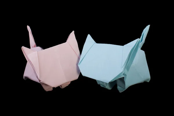 Dwa koty origami — Zdjęcie stockowe