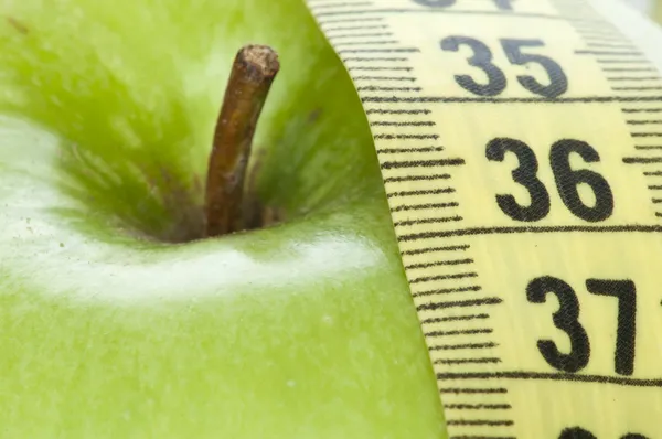 Geen apple en centimeter — Stockfoto