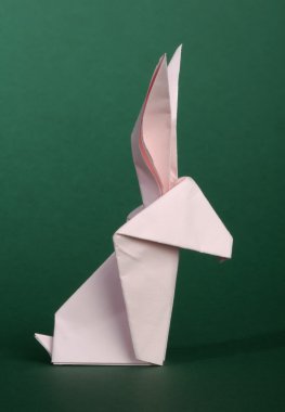 Origami pink rabbit