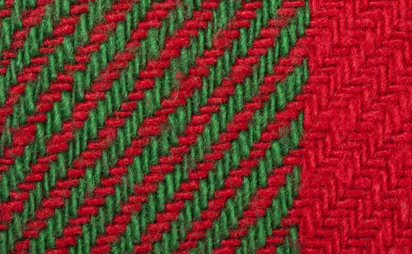 Handgestrickter grüner und roter Hintergrund — Stockfoto