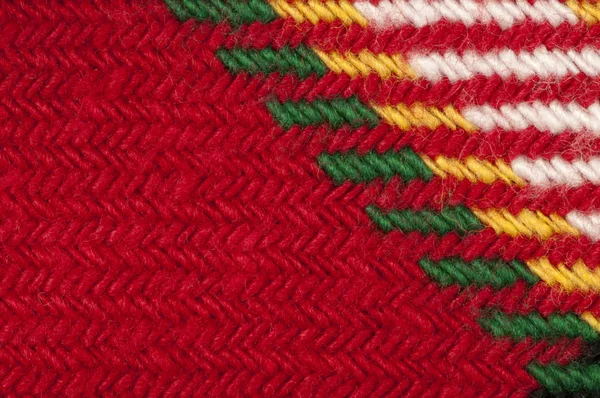 手工编织的绿色和红色背景 — 图库照片