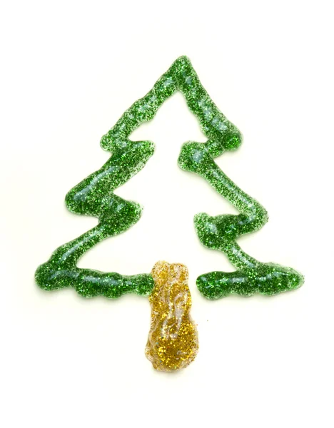 Kerstboom gemaakt van glanzend gel — Stockfoto