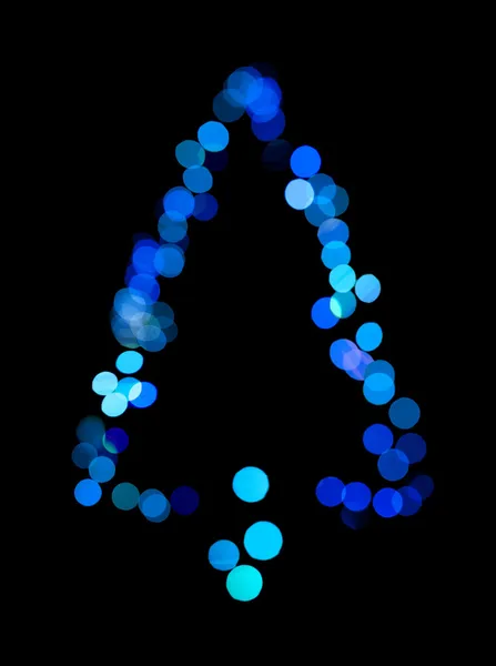 Árvore de Natal feita de luzes bokeh — Fotografia de Stock