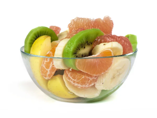 Gyümölcssaláta citrusokkal egy üvegtál — Stock Fotó