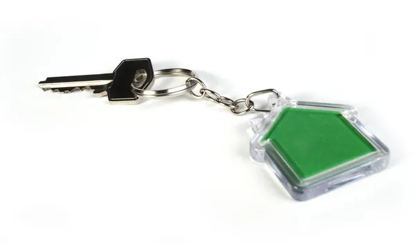 Keychain with figure of green house — Stock Photo, Image