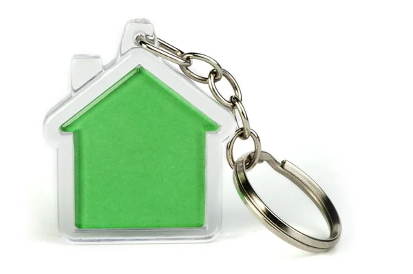 Keychain with figure of green house — Stock Photo, Image