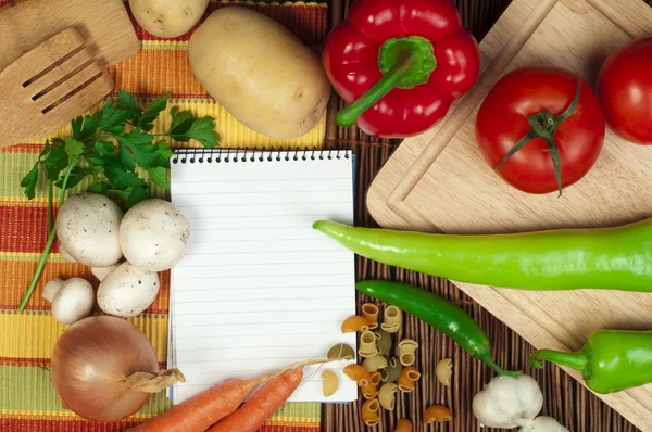 Cuaderno para escribir recetas — Foto de Stock