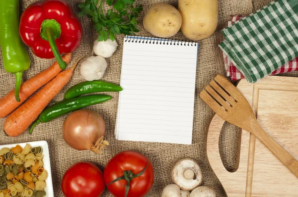 Cuaderno para escribir recetas — Foto de Stock