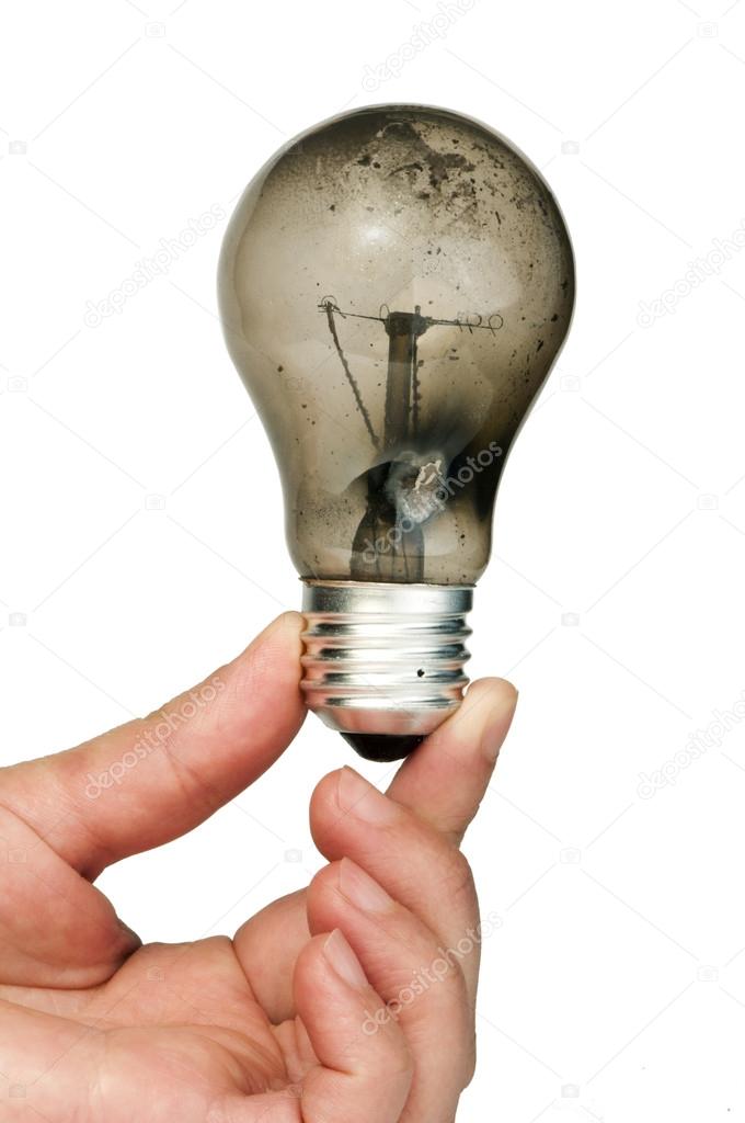 Old burned light bulb