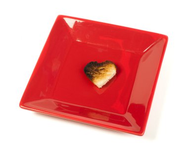 tost ile kalp şeklinde