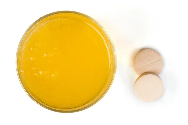 Vitamins pills soluble in water — Stock Photo, Image