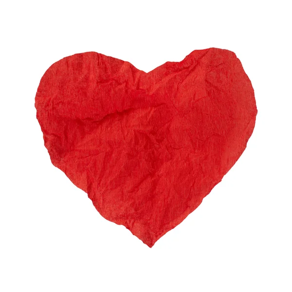 Coeur en papier rouge frisé — Photo