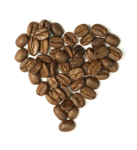 Heart made of coffee beans — Stock Photo, Image