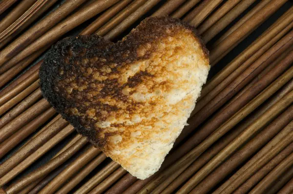 Toast with heart-shaped — Stock Photo, Image