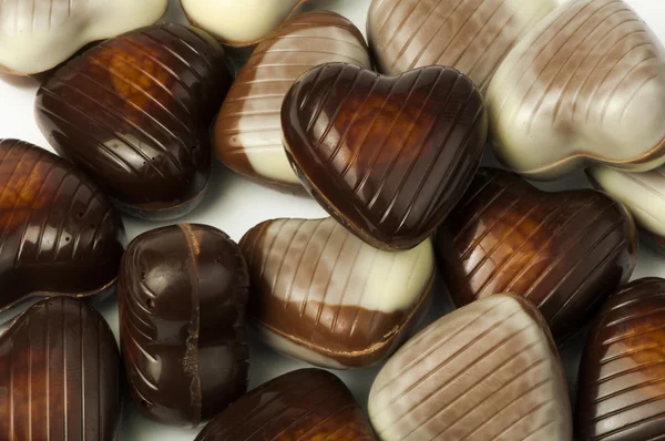 Chocolates en forma de corazones —  Fotos de Stock