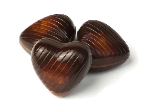 Chocolates en forma de corazones —  Fotos de Stock