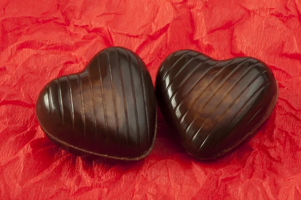 Шоколад у формі сердець — стокове фото