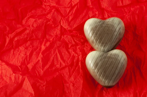 Chocolade in de vorm van harten — Stockfoto