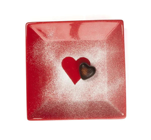 Chocolate na forma de corações — Fotografia de Stock