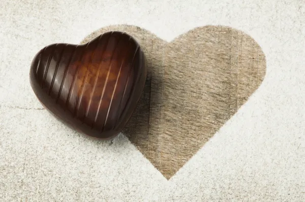 Chocolate in the shape of hearts — Stock Photo, Image