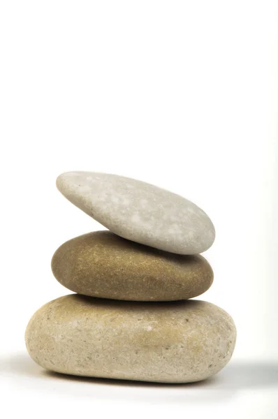 Stacked stones white isolated — Stock Photo, Image
