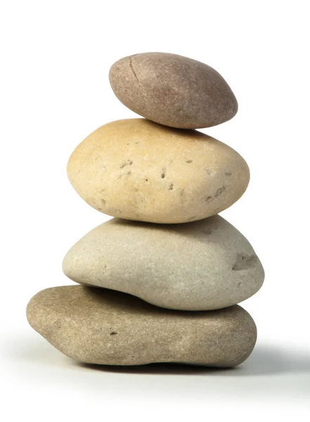 Stacked stones white isolated — Stock Photo, Image