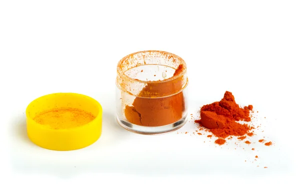 Colorante alimentare artificiale pigmento o sostanze in confezione — Foto Stock